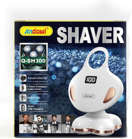 Andowl Q-SH300 Περιστρεφόμενη Ξυριστική Μηχανή Προσώπου Επαναφορτιζόμενη