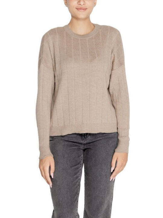 Only Damen Langarm Pullover Beige