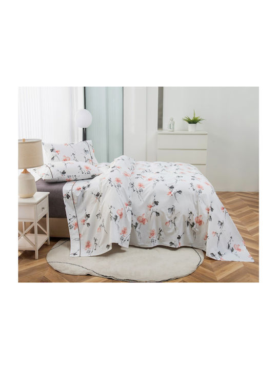 Liolios Home Σετ Σεντόνια Υπέρδιπλα 245x270εκ. Γκρι (4τμχ)
