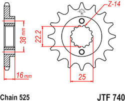 JT Sprockets Front Sprocket for Yamaha DT