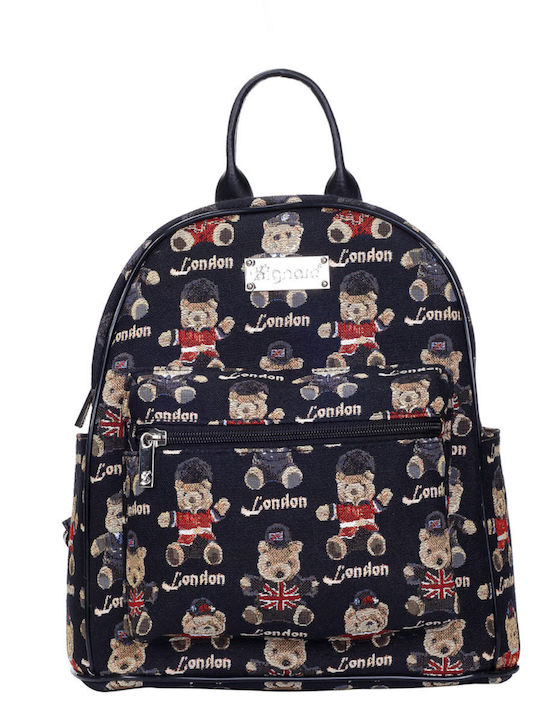 Signare London Bear Damentasche Rucksack Schwarz