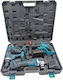 HL-03144 Battery Powered Tool Set Angle Wheel Drill Driver Screwdriver & Impact Drill Driver 12V With 2 Batteries And Case