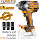 Ingco Brushless Μπουλονόκλειδο Μπαταρίας 20V Solo με Υποδοχή 1/2"