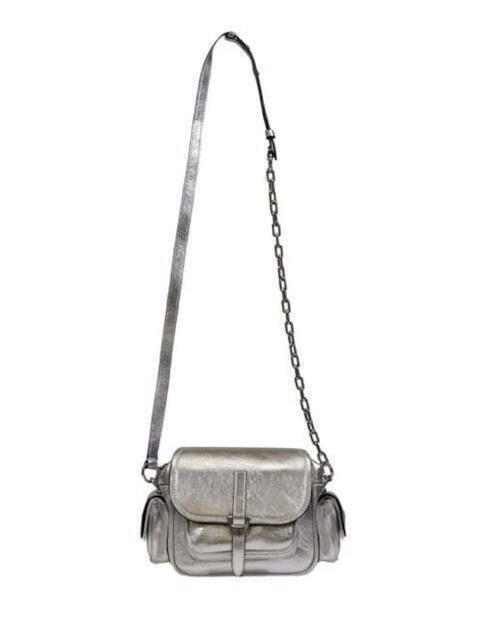 Coccinelle Leder Damen Tasche Crossbody Silber