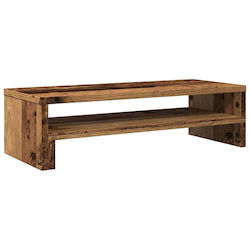 vidaXL Stand Desk Mounted Monitor Old Wood Look...