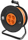 Electric Extension Reel 3x2.5mm Length 50m 4 Schuko Sockets Black