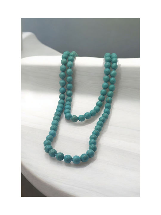 Turquoise Necklace with Round Ceramic Stones