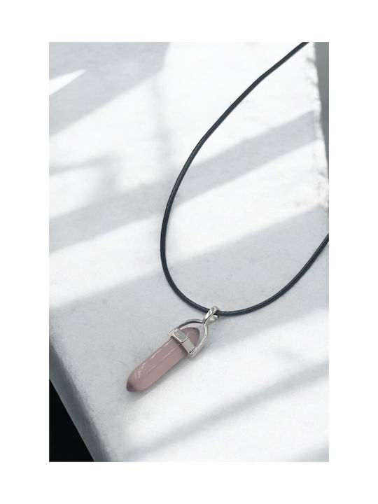 Crystal Pink Glass Necklace