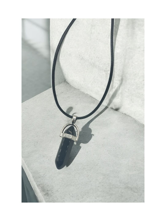 Black Crystal Semi-Precious Stone Necklace