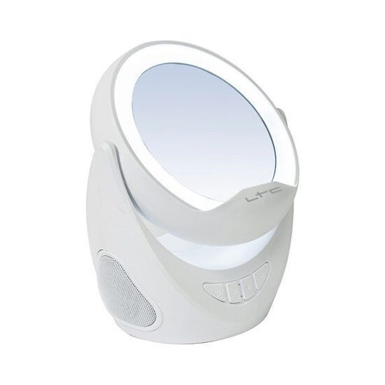 LED огледало за грим с Bluetooth високоговорител, държач за телефон, 3 нива на яркост, захранвано с USB
