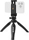 Tripod Smartphone Attachment Flash & Microphone 180° Angle Non-slip Puluz Black