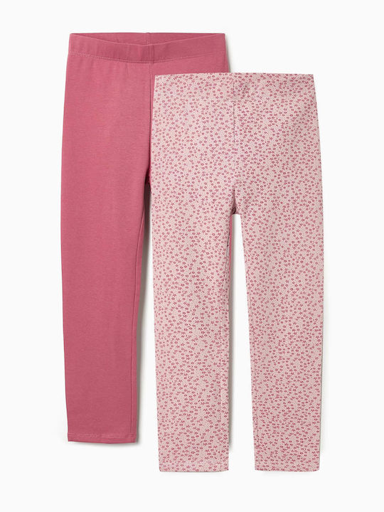 Zippy Set of Kids Long Leggings Pink