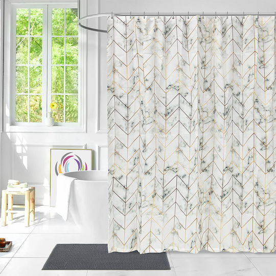 Lino Home Perdea de Baie Țesătură 180x200cm Marmor