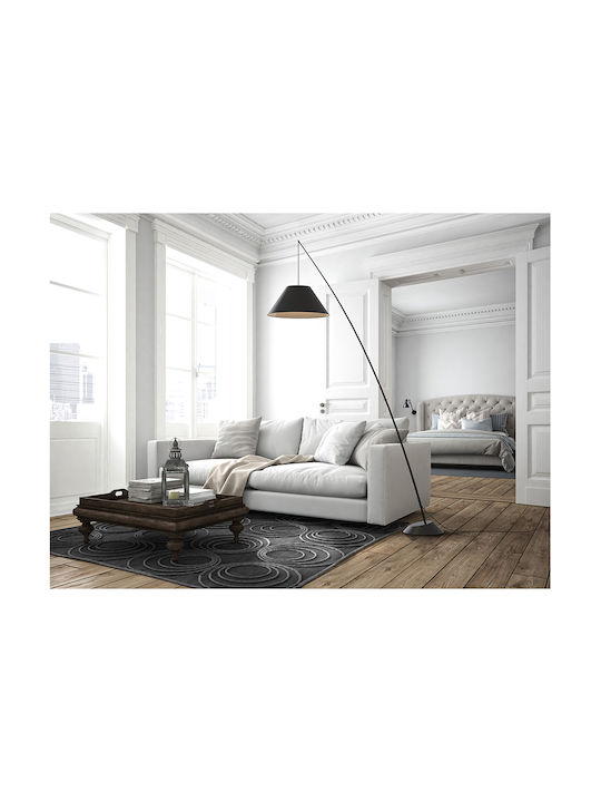 Junco Stehleuchte H232xB160cm. mit Fassung für Lampe E27 Schwarz