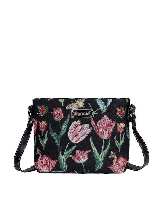 Signare Tulip Black Γυναικεία Τσάντα Χιαστί Μαύρη