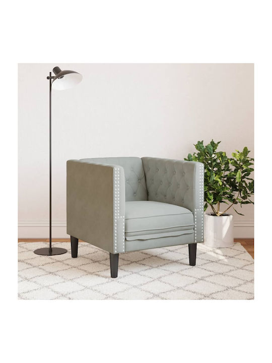 Sessel Samt Light Grey, Grey 71x74.5x70.5cm