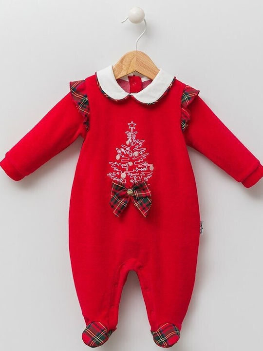 Baby Bodysuit Velvet Red