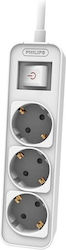 Philips Πολύπριζο 3 Θέσεων με Καλώδιο 1.5m/ Γκρι Philips Πολύπριζο 3 Θέσεων με Καλώδιο 1.5m/ Γκρι