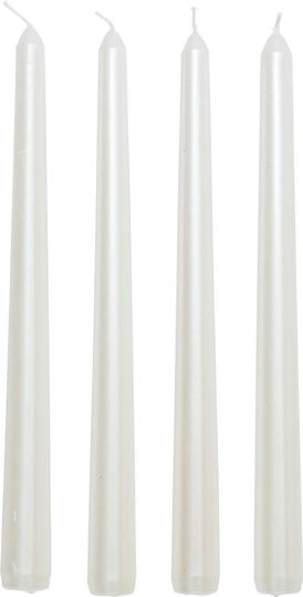 Atmosphera Satin Aromatic Taper Candles White 4 Pieces