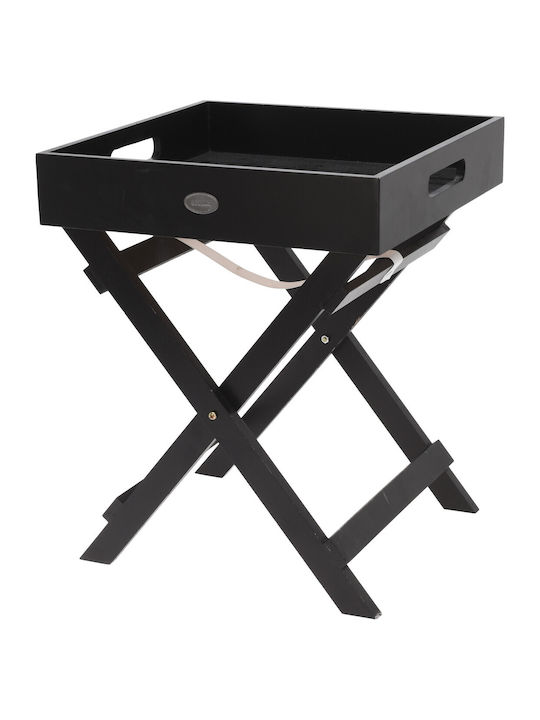 Square Side Table Black L30xW30xH36cm