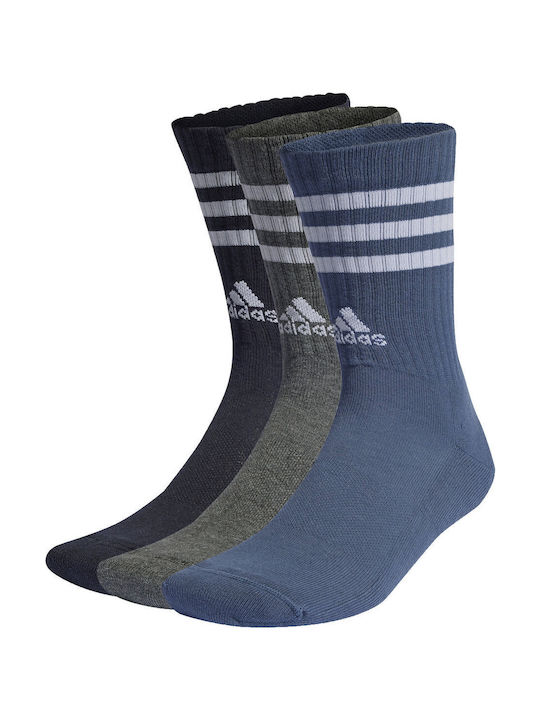 adidas 3-stripes Cushioned Μπασκετικές Κάλτσες Πολύχρωμες
