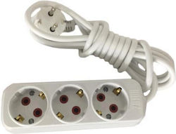 Horoz 3-socket Extension Cord 16a 250v 3m Cable Length Schuko White Horoz 3-socket Extension Cord 16a 250v 3m Cable Length Schuko White