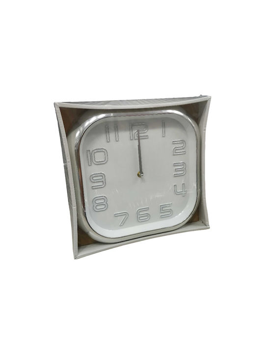 Wall Clock 735d 100034 White Silver