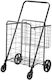 Metallic Foldable Shopping Trolley Gray 62.2x18.5x18.5cm