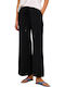 Kaffe Women's High-waisted Fabric Trousers with Elastic black