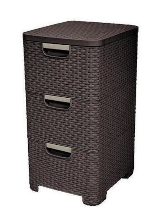 Curver Kunststoff Lebensmittelregal mit 3 Ebenen Braune 38x33x60cm