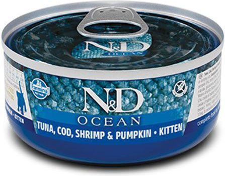 Farmina Ocean Wet Food for Young Cats in Cans with Tuna, Cod, Pumpkin, Shrimps and Salmon Grain-Free 70gr