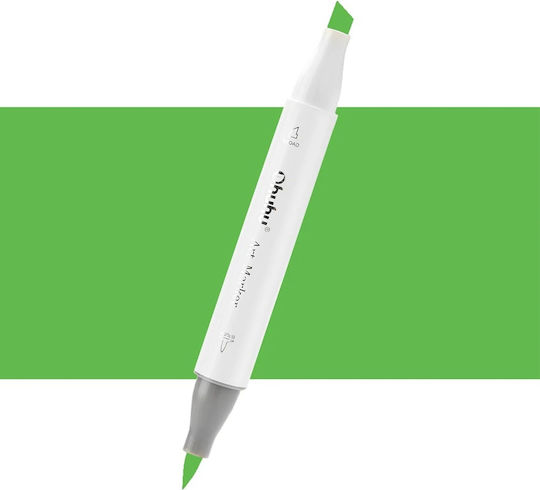 Ohuhu Honolulu Brush & Chisel Olive Green G190 Μαρκαδόρος Ζωγραφικής 6mm με Διπλή Μύτη
