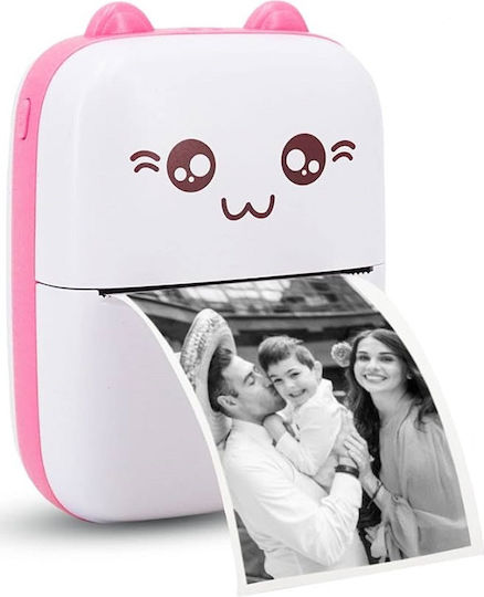 Mini Thermal Photo Printer with Bluetooth White/Pink