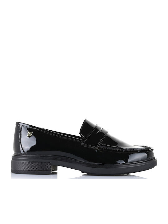 Leather Women's Moccasins in Black Color