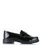 Leather Women's Moccasins in Black Color