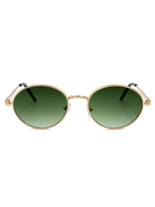 Awear Darcy Sunglasses with Gold Metal Frame and Green Gradient Lens