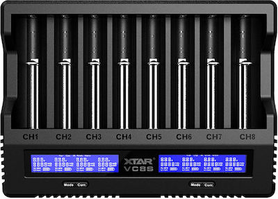 XTAR VC8S USB Încărcător 8 Baterii Li-ion/Ni-MH Dimensiune AA/AAA/18650/21700/16340/26650/14500