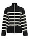 Cardigan Lung Tricotat Pentru Femei Cu Fermoar Negru
