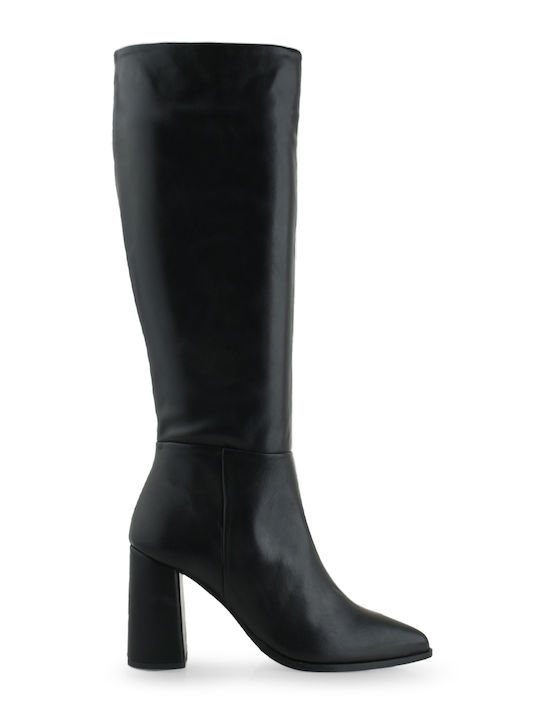 Tsakiris Mallas Synthetic Leather High Heel Women's Boots Black