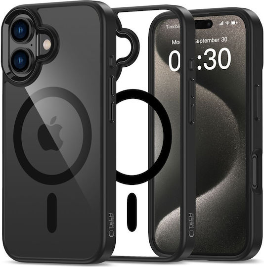 Tech-Protect Magmat Back Cover Plastic / Silicone Black / Clear (iPhone 16)