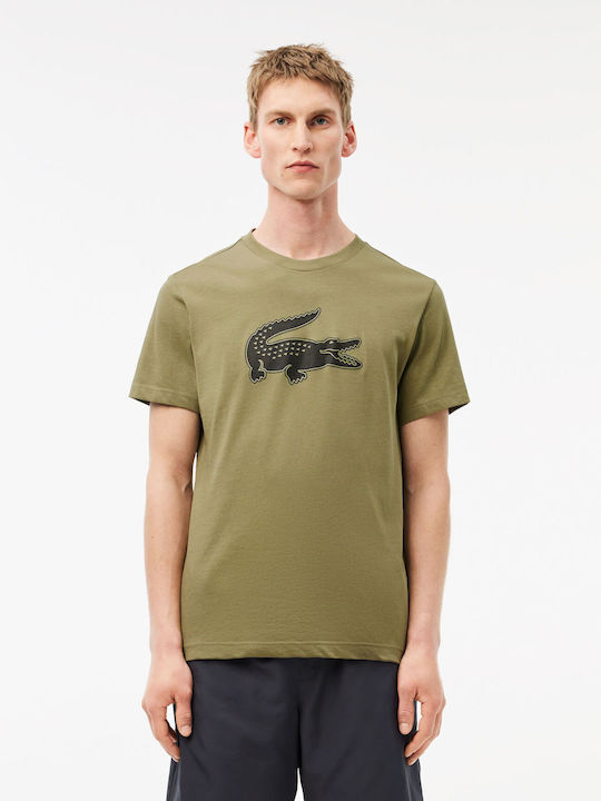 Lacoste T-shirt Bărbătesc cu Mânecă Scurtă Haki