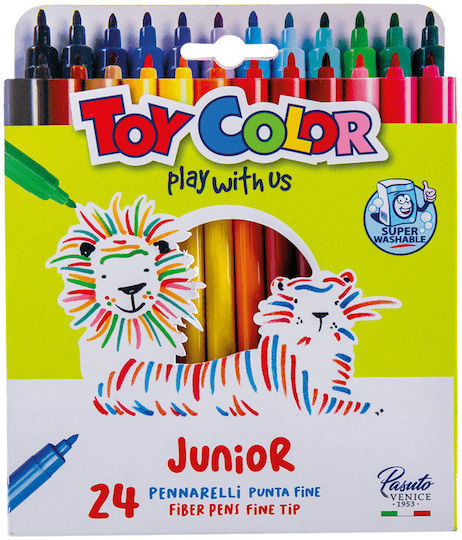 Toy Color Μαρκαδόροι Ζωγραφικής 2.8mm Λεπτοί Σετ 24 χρώματα