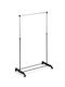 Viosarp Wheeled Floor Garment Rack made of Metal Silver 82x42x90.5cm