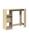 Table Bar Wooden with Cement Frame Coffee 124x46x103.5cm