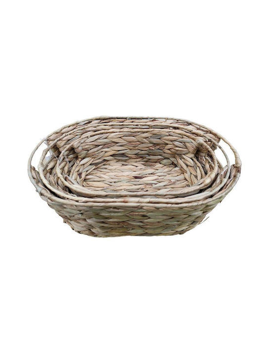 Lalos Set of 3 Wicker Baskets Fiji Dark Natural 9151