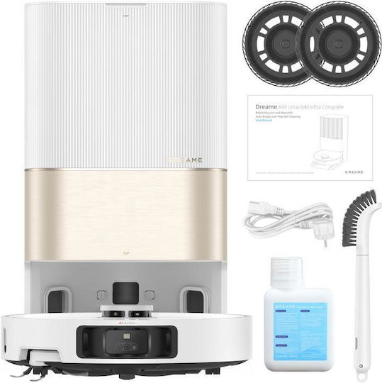 Dreame X40 Ultra Robot Vacuum Cleaner with Laser Mapping & 12000Pa Suction Power White