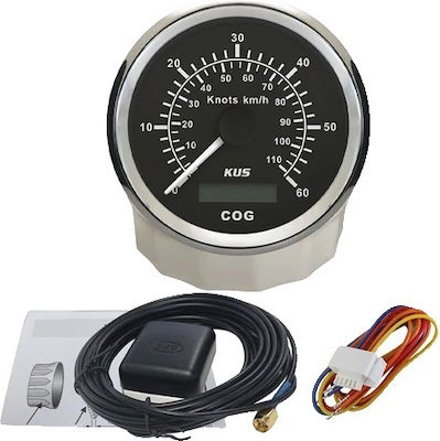 Marine Gps Speedometer 85mm Diameter Red & Yellow Backlight 60knots-bs