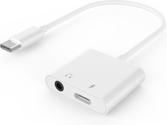 Cablexpert Μετατροπέας USB-C male σε 3.5mm / USB-C female Λευκό 1τμχ 072-01-001917