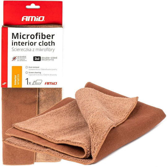 AMiO Lavetă Microfibră de curățenie pentru Materiale plastice pentru interior - Tabloul de bord Auto 500gsm Coral 30x30cm