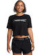 Damen Sportlich Crop T-Shirt Dri-Fit Black